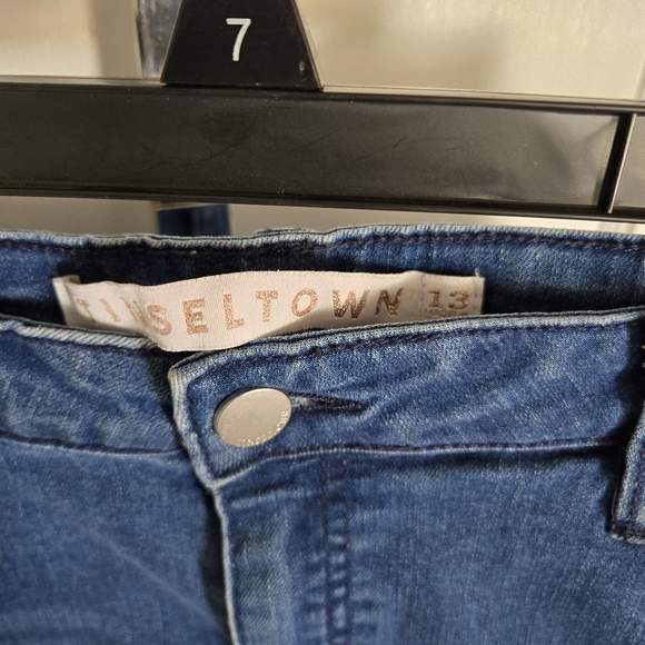 Tinseltown Distressed Denim Skirt sz 13 - Picture 3 of 5